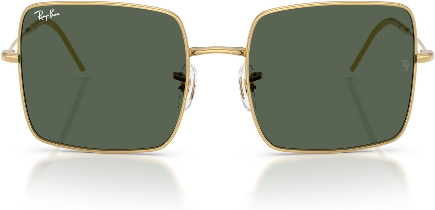 Ray-Ban RBR0104S Square 1971 Reverse Sunglasses, Gold/Dark Green, 56 mm - Image 1 of 5