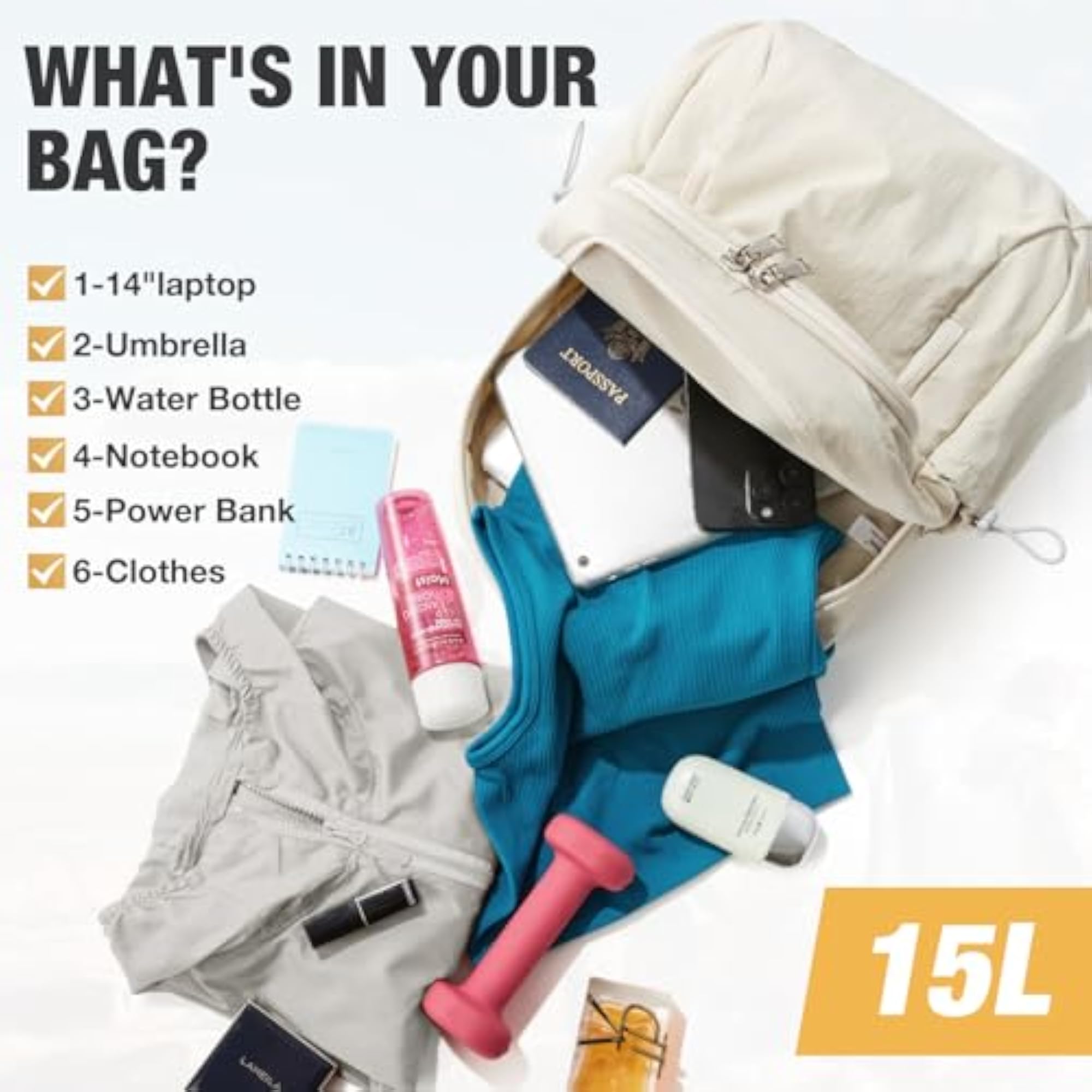 Lightweight Water Resistant Hiking Backpack