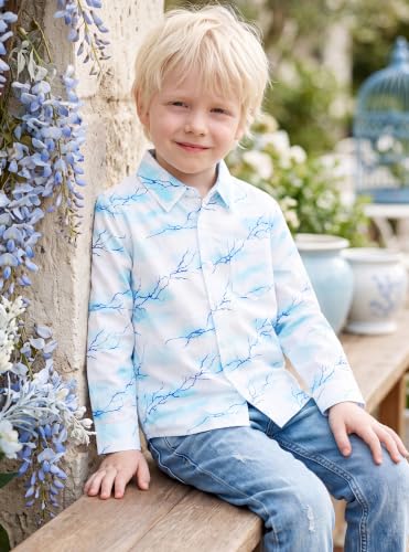 Image of Boys Hawaiian Button Down Shirt, Pure Combed Cotton Short Sleeve Size 3-15Y | Pure Combed Cotton, Smooth 60s yarn, Tagless Label, Pilling-Resistant, Shrink-Resistant, Fade-Resistant, Machine Washable