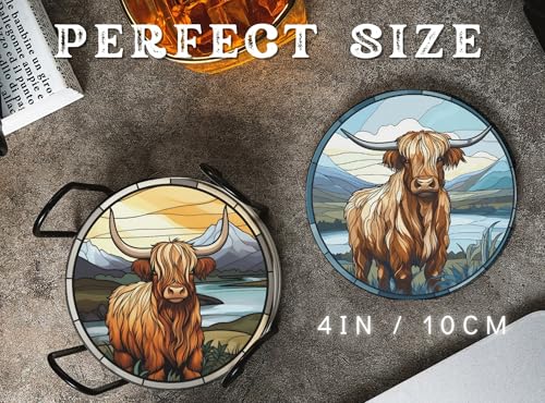 Highland-Cow-Gifts-for-Women-Scottish-Cow-Gifts-6-PCS-Ceramic-Coasters-Absorbent-with-Cork-Base-Home-Decor-for-Family-Housewarming-Thanksgiving-Birthday-Christmas Highland Cow Gifts for Women Scottish Cow Gifts 6 PCS Ceramic Coasters Absorbent with Cork Base Home Decor for Family Housewarming Thanksgiving Birthday Christmas
