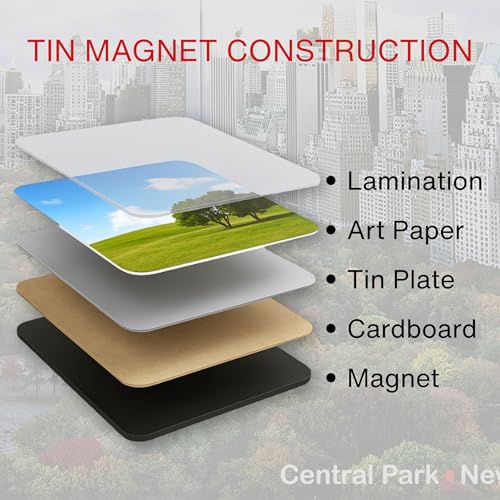 Imán decorativo metálico Rectangular 3.5x2.5 pulgadas miniatura 4