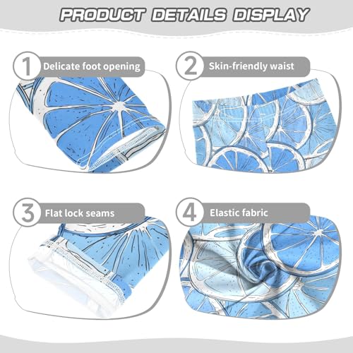 Girls' Athletic Leggings Ankle Length Yoga Dance Pants Kids Teen 4T Lemon Blue3