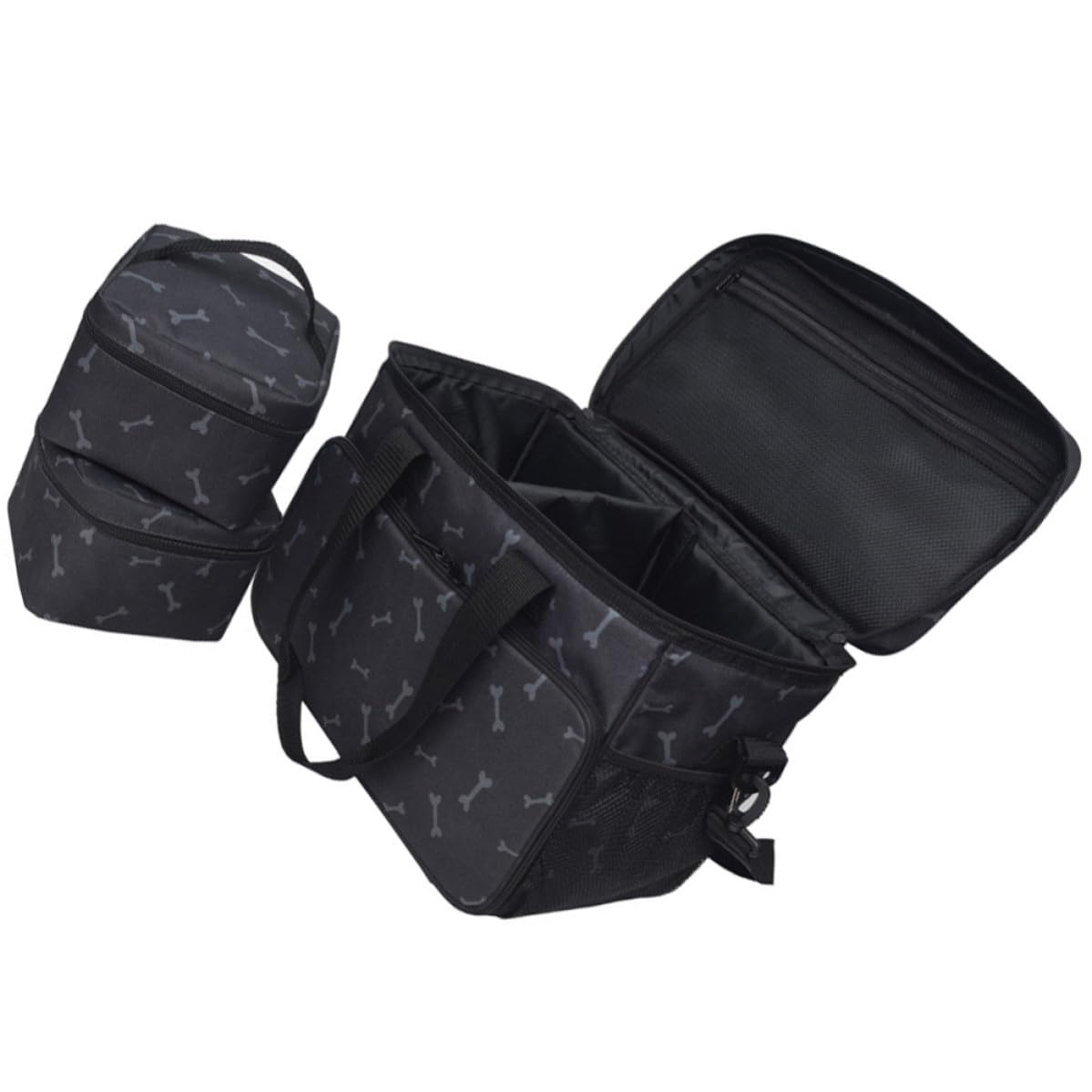 3 Stück Schwarze Haustier Reisetasche und Reißverschluss