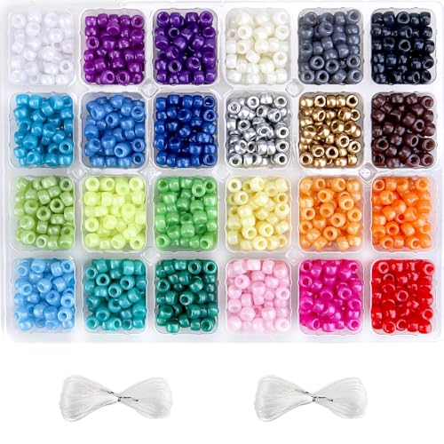 Image of Greentime Pony Beads kit,Bright Pearl Craft Beads for Friendship Necklace