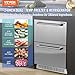 VEVOR 24 inch Undercounter Refrigerator, 2 Drawer Refrigerator with Different Temperature, 4.87 Cu.ft. Capacity, Waterproof Indoor and Outdoor Under Counter Freezer Fridge for Home and Commercial Use