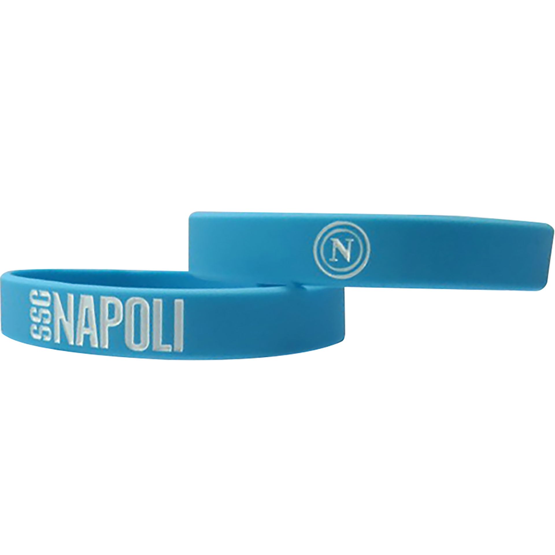 SSC NAPOLI Kit 3 Braccialetti in Silicone, Logo Napoli e Scritta