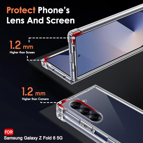 Image of TheGiftKart Crystal Clear Back Cover Case for Samsung Galaxy Z Fold 6 5G | Shock Proof 360 Protection | Hard Clear Back Cover Case for Samsung Galaxy Z Fold 6 5G (PC & TPU, Transparent Bumper)