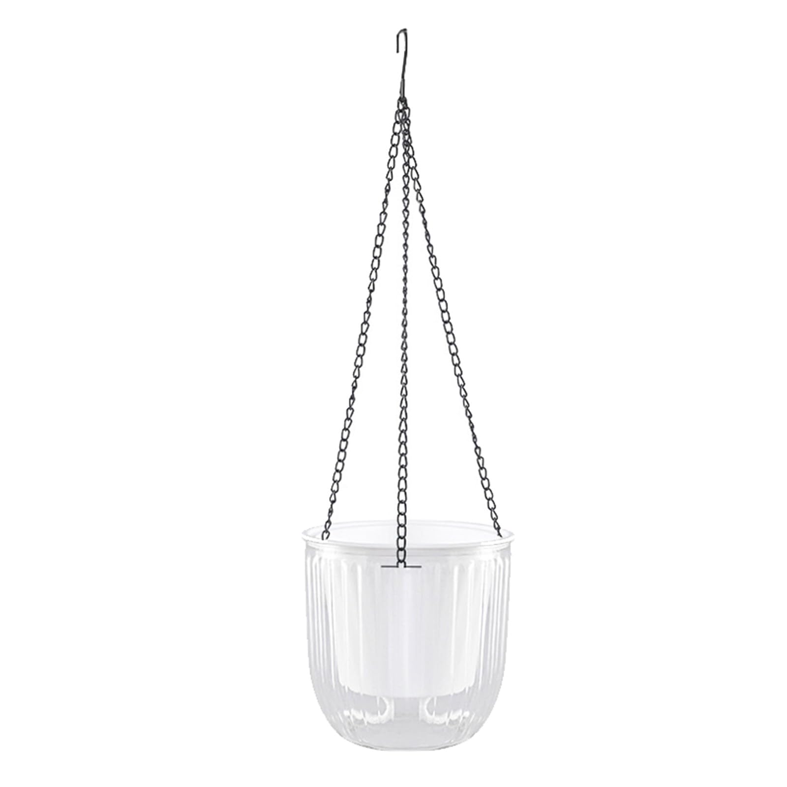 Cesta colgante para exteriores, macetas colgantes con autorriego, macetas colgantes para interiores, balcones, macetas colgantes (transparente, talla única)