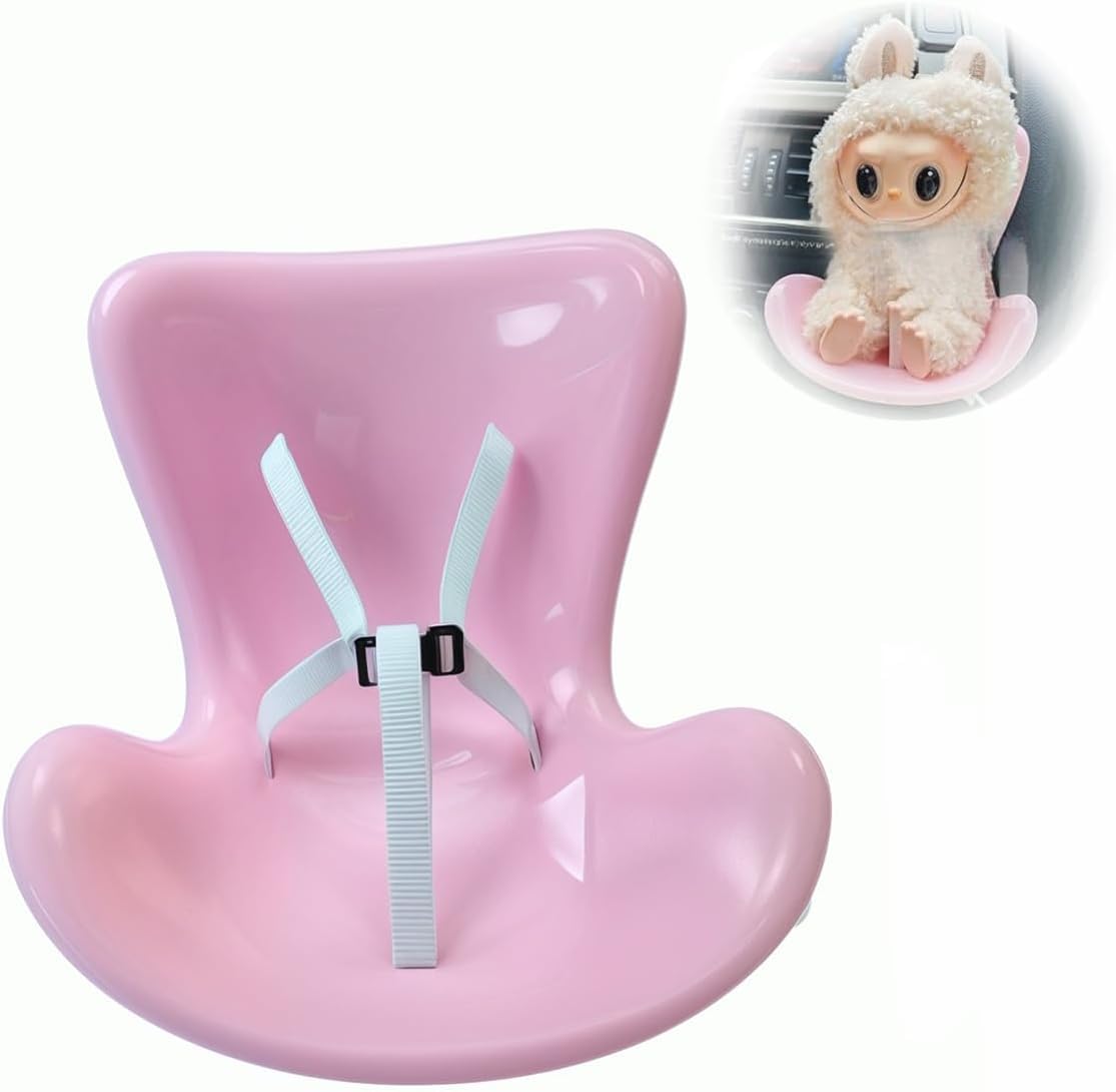 Labubu Accessories – Car Air Vent Seat for Labubu Dolls, Secure and Stylish, Perfect for Car Decoration and 17cm Doll Display, Premium Labubu Accessories for Doll (Pink)