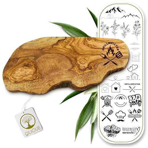 Schneidebrett personalisiert, Olivenholz - Rustikales...