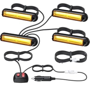 EYPINS 4X COB LED Warnleuchte Frontblitzer