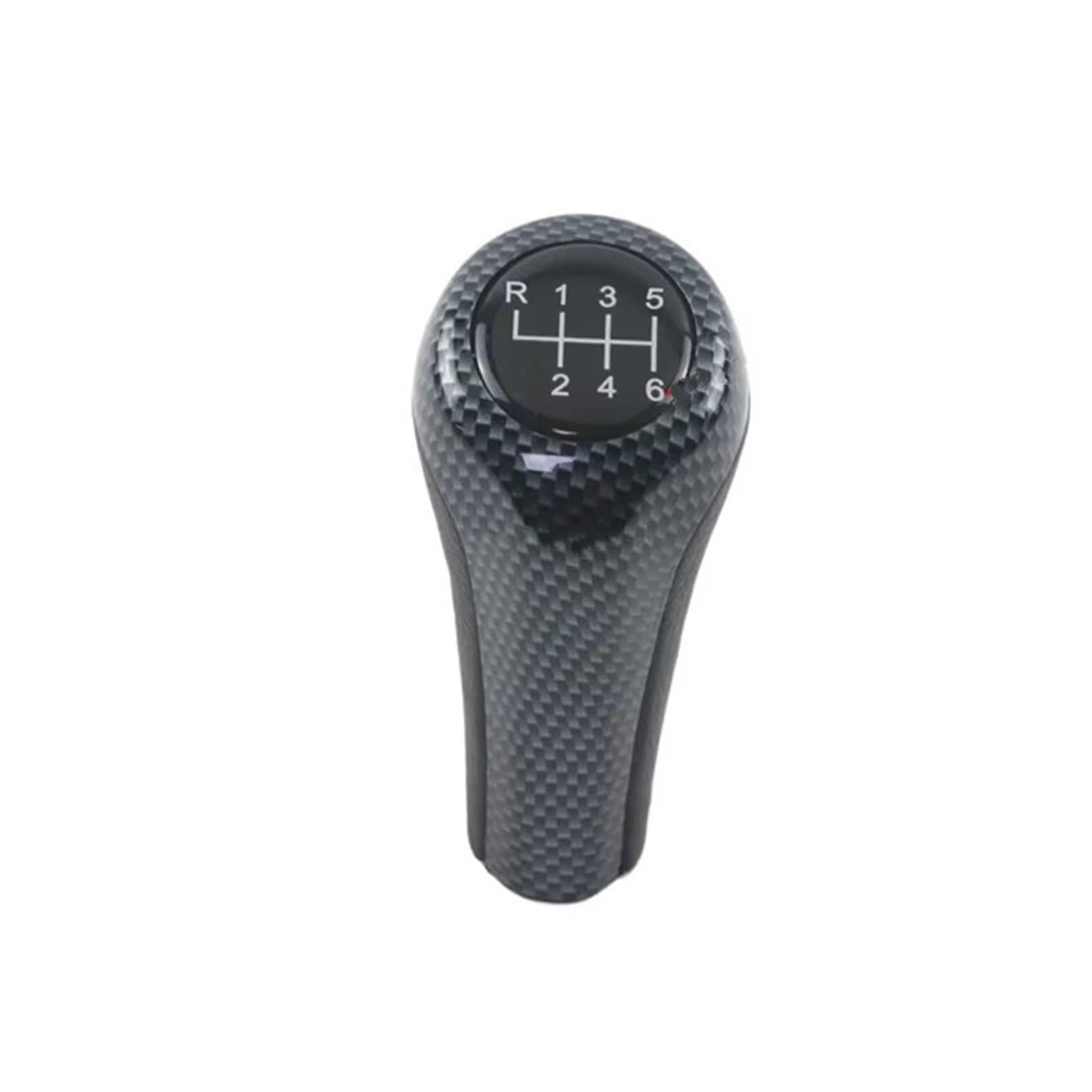 Ouvecr Carbon Look 6-Speed Car Shift Gear Knob Handle For Bmw 1 3 5 6Er For E46/53/60 /61/63 /81/82 /83/84 /87/90 /91/92 Car 6 Speed Leather Gear Shift Knob Gear Shift Cover(Carbon Look 6-Speed)