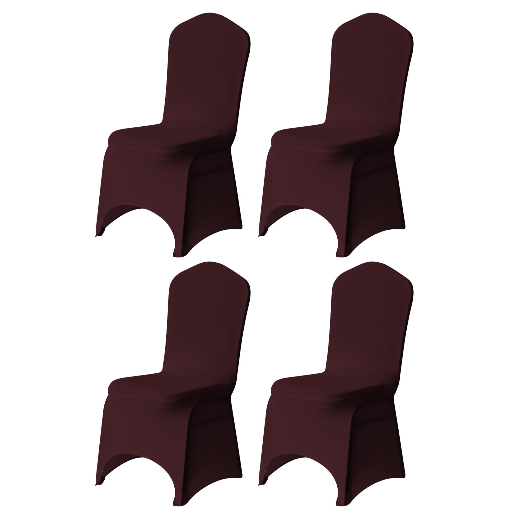 Trimming Shop 4pcs Burgundy Wedding Chair Covers Stretch Slipcovers โ image 1