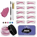 NaSeny Brow Charm Stencil Kit Waterproof Eyebrow Stencil Kit for Beginners Setting Gel with Dual End