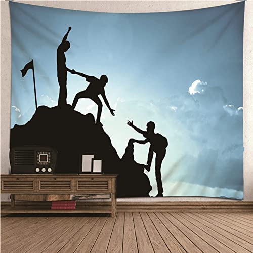 Tenture murale One Piece pour decoration chambre : grand tissu sport bleu en tete de lit adulte