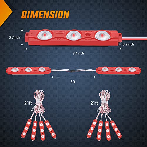 Image of Nilight 8PCS Truck Pickup Bed Light 24LED Red Cargo Rock Lighting Kits with Switch for Van Off-Road Under Car Side Marker Foot Wells Rail