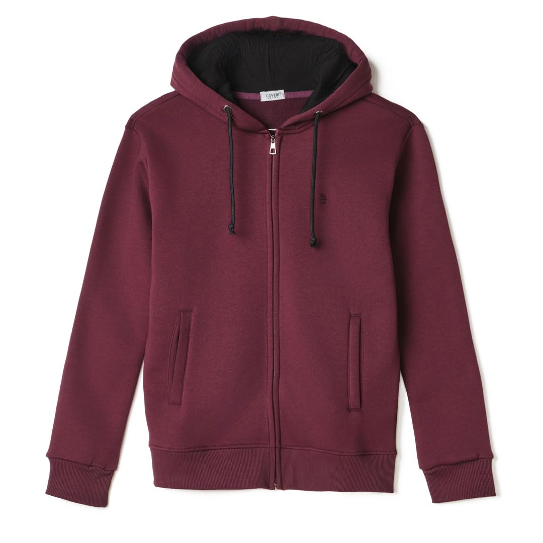 Coveri Sudadera para hombre con cremallera y capucha pesada afelpada tallas 3XL 4XL 5XL 6XL
