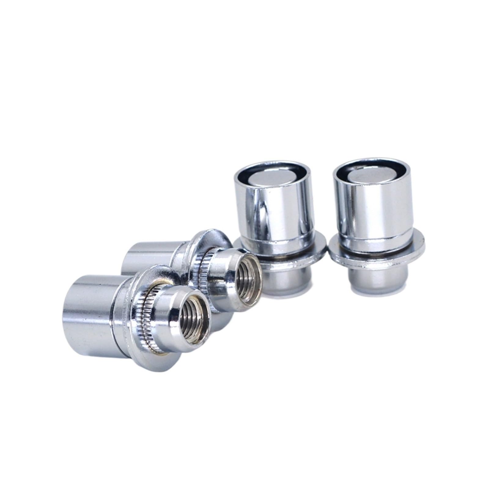 4 Pcs M12x1.5 37mm Wheel Lock Nuts with Key, Chrome Finish Car Wheel Rim Locking Fasteners