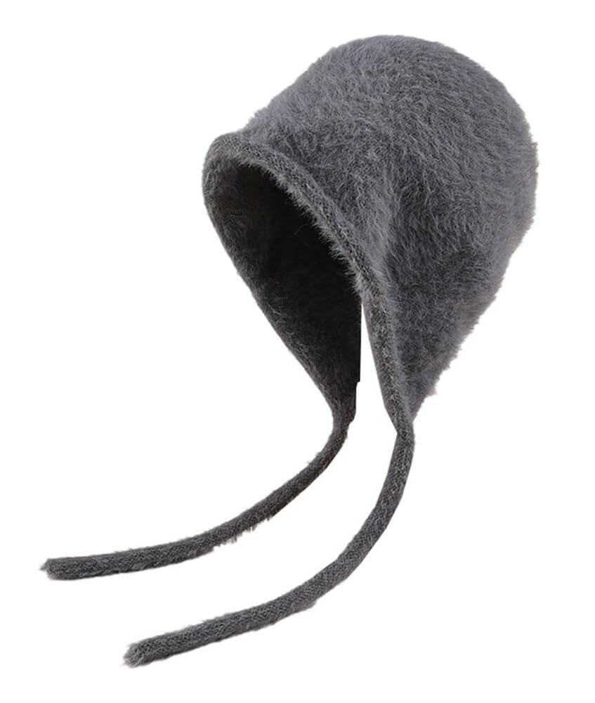 Bonnet en imitation de cheveux de vison pour femmes avec rabat d'oreille mignon Y2K