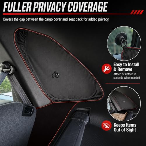 Image of for 2023-2025 2026 Honda CRV Cargo Cover (Hybrid & Gas), Retractable Trunk Cover for 2023-2025 Honda CRV 2026 Accessories Anti-Peeping Sunshades Privacy Shade Carbon Fiber Texture | for Honda CRV 2026 Accessories 2023-2025, Hybrid & Gas, 2 Sunshades Included, keep items hidden, no drilling required