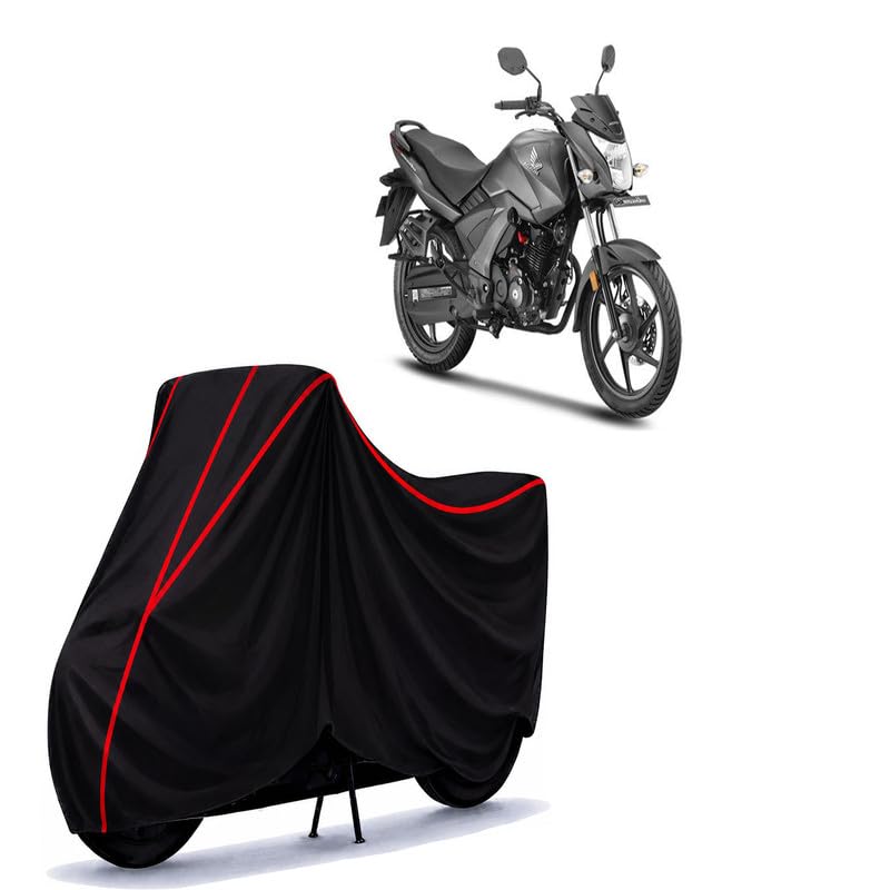 Image of CB Unicorn 160 Water Resistant Bike Cover for All Motorcycles & Rain | Heavy Duty Taffeta Fabric | UV Protection, Dustproof, Scratchproof | All Weather Two Wheeler Body Cover with Elastic Bottom