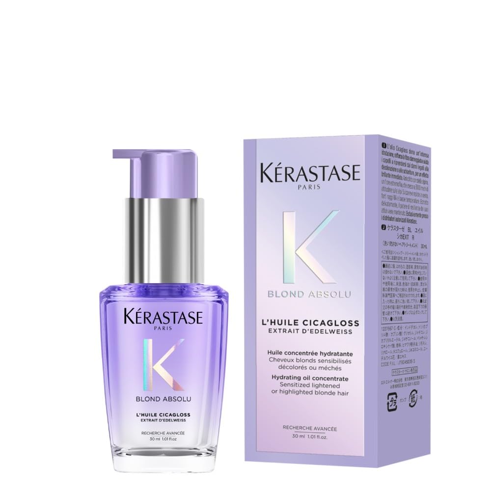 Kérastase Blond Absolu, Intense Blonde Strengthening Hair Oil, For Sensitised Lightened or Highlighted Hair, With Hyaluronic Acid & Edelweiss Flower, Huile Cicaextreme