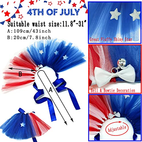 4Th Of July Pet Costume Patriotic Dog Bandana Scarf American Tutu Skirt Uncle Sam Dog Hat Headband 3Pcs Puppy Independence Day Outfit For Medium Dogs Cats Decorations #TOP2