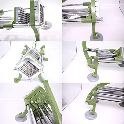 French Fry Cutter Commercial Potato Slicer with Suction Feet Complete Set Includes 1/4", 3/8",1/2",8 Pieces,6 Pieces Includes 1/4", 3/8",1/2"