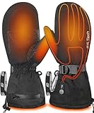 Heated Gloves Mittens for Men Women 7.4V 3000mAh Rechargeable Waterproof Wear-Resistant Battery Heated Ski Gloves