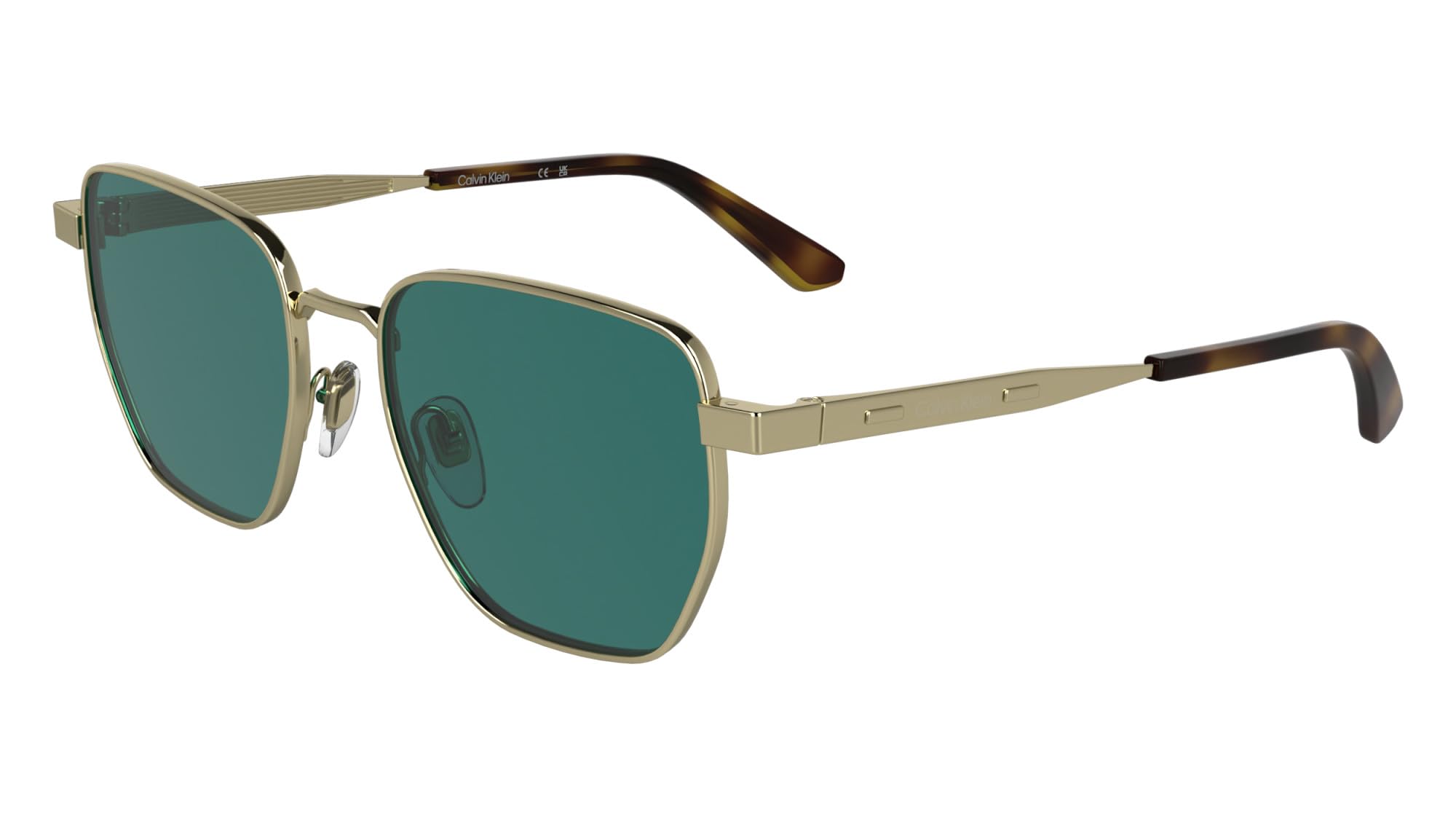 Calvin Klein Unisex Adult Sunglasses CK25100S - Light Gold with Solid Green Lens