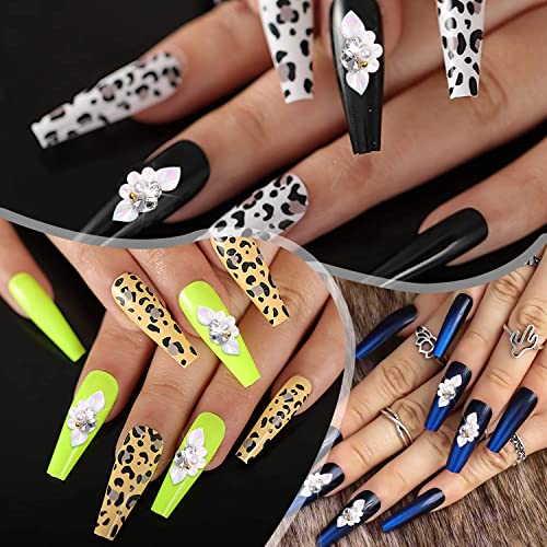 Xeaohesy 20Pcs 3D Flower Nail Charms Flower Charms For Nails Gems And Rhinestones For Nails Inlay Pearls Beads Crystals 3D Acrylic Flowers For Nails Nail Art Accessories For Women(White) #TOP2