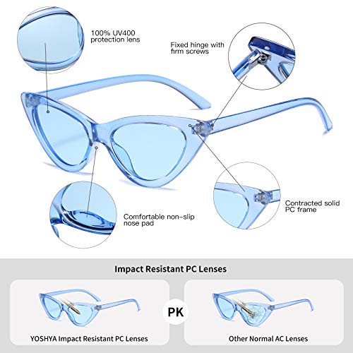 Image of Retro Vintage Narrow Cat Eye Sunglasses for Women Clout Goggles Plastic Frame