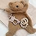 Teddy Bear Lovey Comforter Toy for Babies, Snuggle Toy Baby Girl & Boy, Nursery Soft Little Lovie for Newborns and up, Cuddly Plush Security Blanket Infants 0-6 Months, 12inch (Brown Bear)