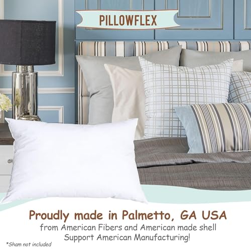 Image of Pillowflex Synthetic Down Pillow Insert 14x32 in - Karate Chop Pillow | Large Rectangle Sham Form, Plush Polyester Cotton Blend, Cloud-Like Comfort, Clump-Resistant Fill, Smooth Elegant Finish