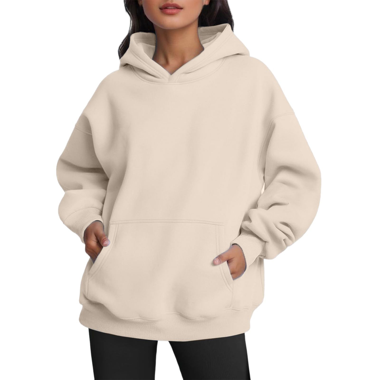 MCILLO Womens Oversized Sweatshirts Fleece Hoodies Long Sleeve Shirts Pullover with Pocket 2023 Fall Clothes