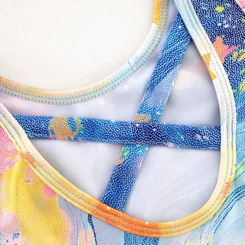 HOZIY Gymnastics Leotards for Girls with Shorts Biketards Dance Tumbling Outfits Matching Scrunchies 1-12 Years Old