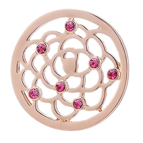 Morella Mujeres Coin Colgante Ornamento Celeste de Color Rosa Oro 33 mm para Damas