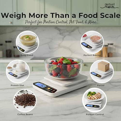 Image of GetSetNova Digital Kitchen Weighing Scale 10kg, Electronic Food Weight Machine for Kitchen, High Precision Digital Scale for Cooking, Baking & Portion Measurement