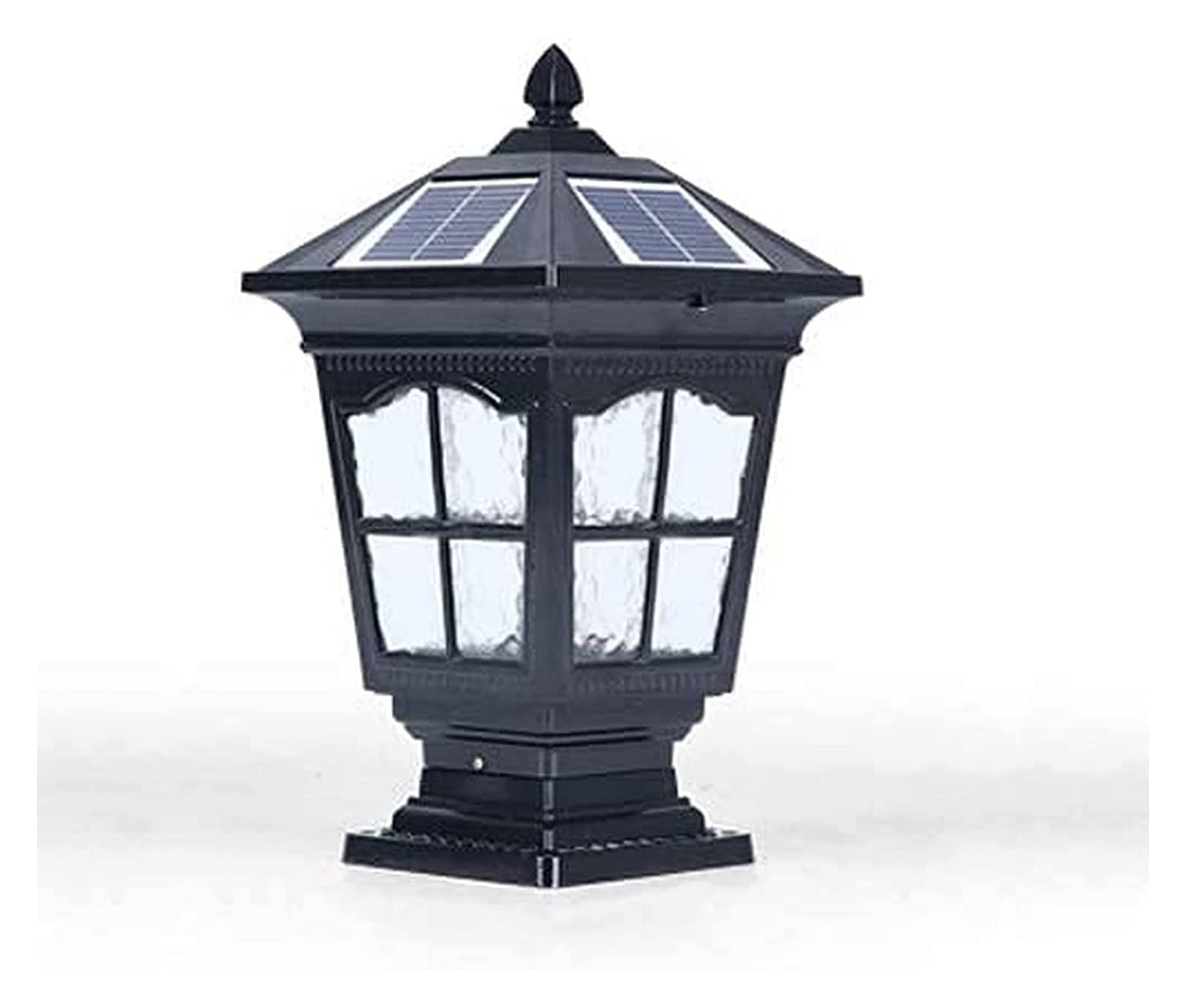 ZXTIIEUF Courtyard Light Post Light Solar Outdoor Waterproof E27 Post Lights Villa Garden Door Column Wall Lamp Aluminum Home Villa Decor Pillar Lamp Black Warm Light Street Lamp(Noir,Light)