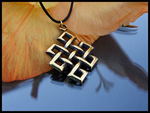 Baldur Jewelry - Tibetan Endless Love Knot Pendant Necklace For Men Women - Celtic Knot Necklace - Brass Eternal Knot Pendant Charm Amulet - Valentine Love Necklace - Friendship Knot Necklace Jewelry #TOP1