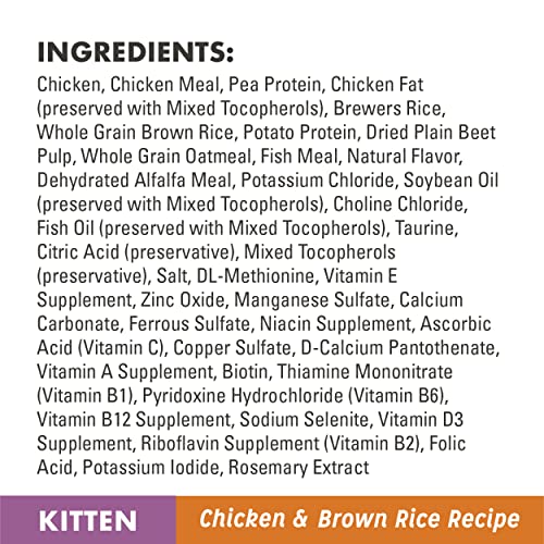 Image of Nutro Wholesome Essentials Kitten Natural Dry Cat Food for Early Development Farm-Raised Chicken & Brown Rice Recipe, 3 lb. Bag (Pack of 2)