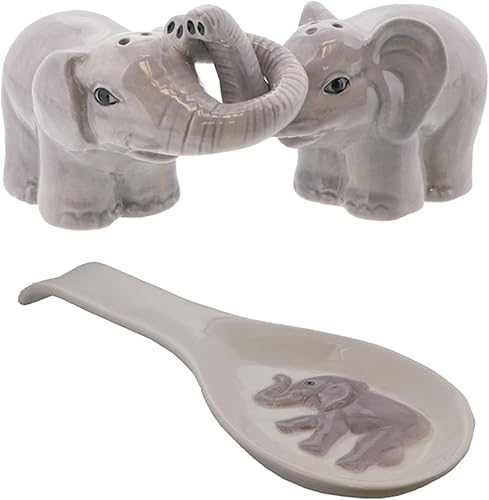 Juego de estufa de cerámica con salero y pimentero y soporte para cuchara, cactus