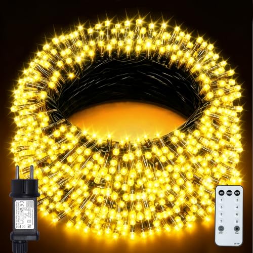 BIUDN 600LED Lichterkette Außen,30M Lichterkette Outdoor Strom 8 ...