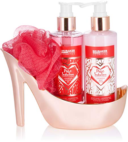 BRUBAKER Cosmetics 5-Delig Bad- en Doucheset Framboos-Champagne - Verzorgingsset Geschenkverpakking in Rosé Goud - Image 4