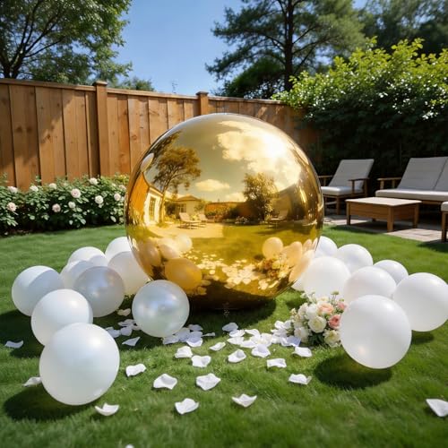 OZIS 40inch Giant Inflatable Mirror Ball for Hanging&Standing PVC Airtight Disco Bubble Balloon For Wedding Event Nightclub Stage Party Decor 1 Piece