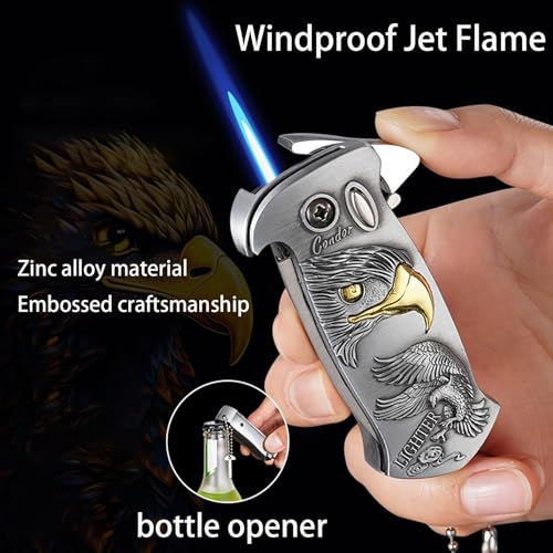 Encendedor de butano recargable con diseño resistente al viento miniatura 2