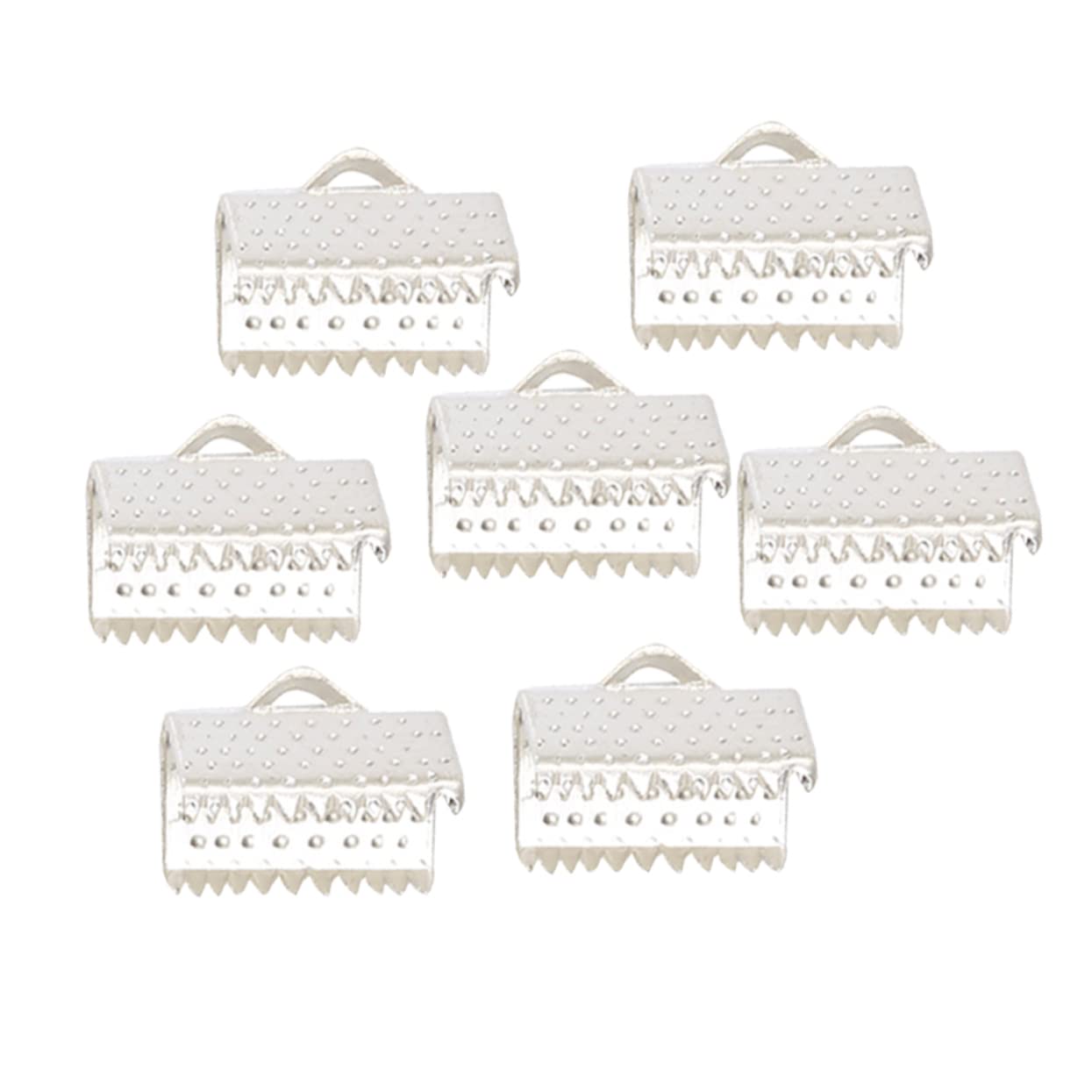 HAWILLOSCH Metal Clip Cord End 100pcs 1cm Plated Ribbon Ends Fastener Clasps for Jewelry and DIY