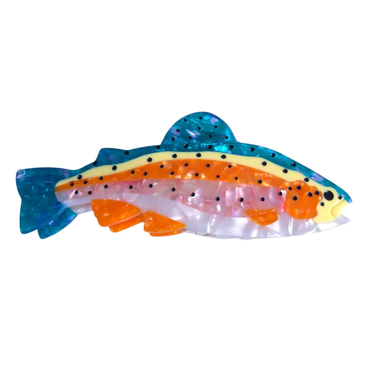 Cute Rainbow Salmon Fish Hair Clip,Novelty Acetate Claw Clips,Small Hair Clips for Women,Funny Hair Clips