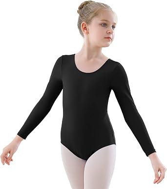 YgneeDom Girls Long Sleeve Leotard Kids Bodysuit for Dance Gymnastics Costume 3-12 Years