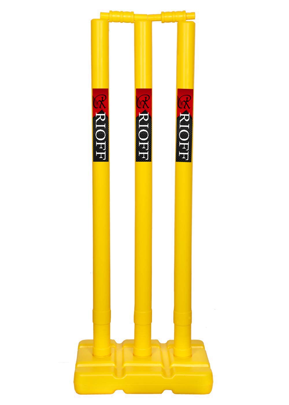 Rioff® Heavy Plastic Cricket Stumps Set - 3 Stumps + 2 Bails + 1 Stand (Yellow)(Plastic Wicket Set) (B08SHKN1JS) Amazon Price History, Amazon Price Tracker